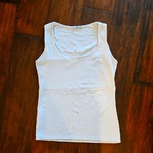 Zara White Fitted Sleeveless Tank Top Sz L